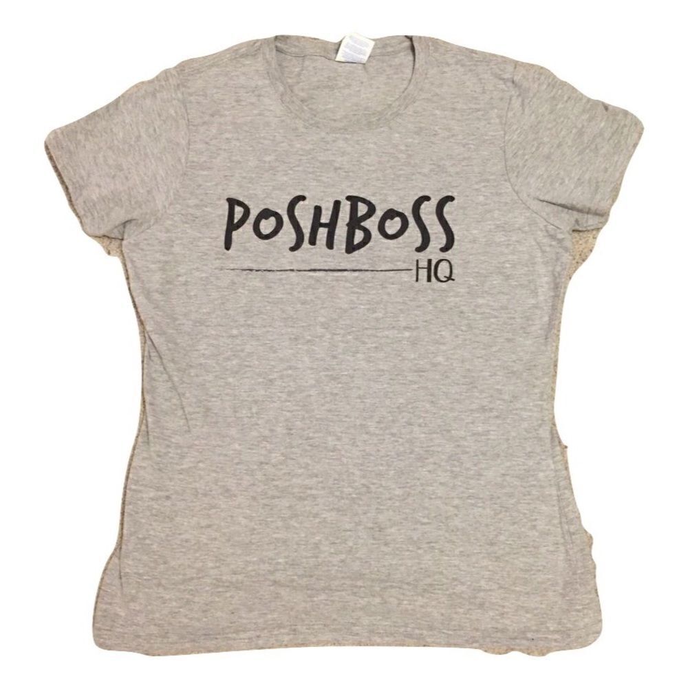 Poshboss HQ Grey Graphic T Shirt Size Medium